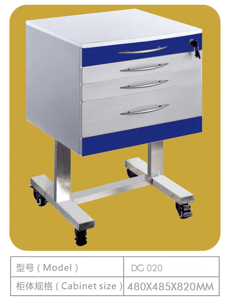 Mobile single dental cabinet